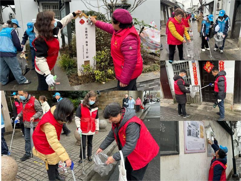 社区老党员、第五党支部党员同志和志愿者们在“阊门十景”清理环境卫生.jpg